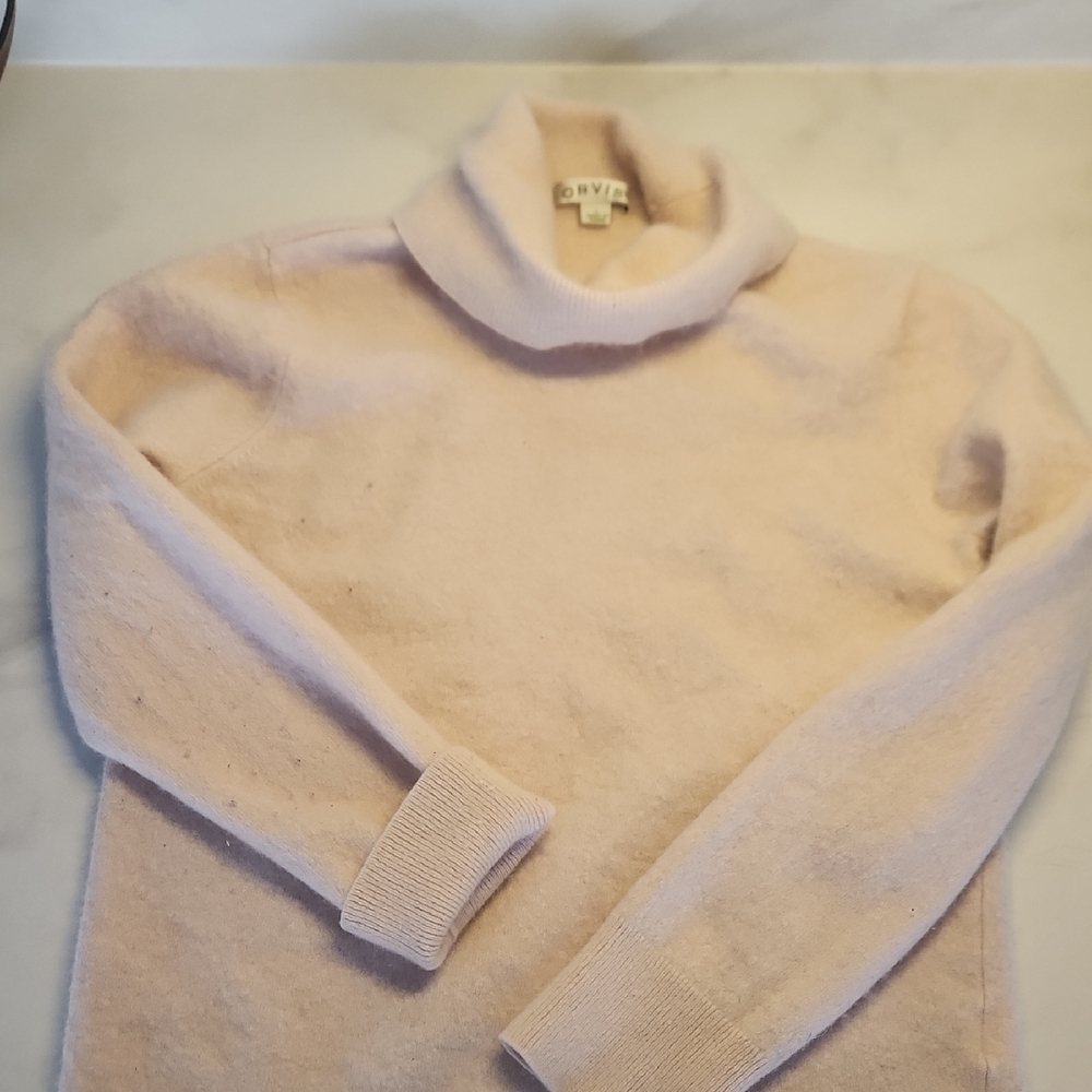 100% Cashmere Women's Soft Cream Turtleneck Sweater